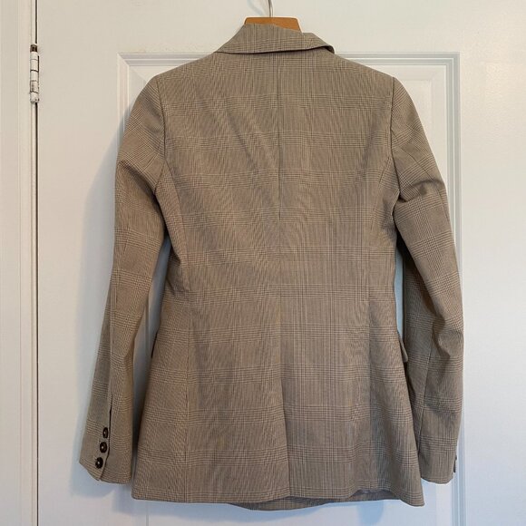 Plaid Grey/ Beige four buttons blazer - Picture 3 of 3